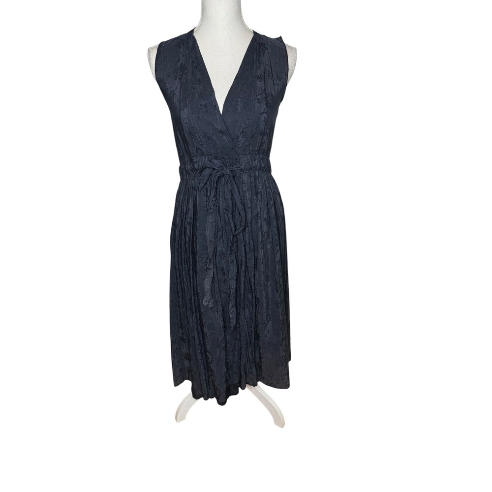 CP Shades Julia Cotton and Silk Dress in Ink Embossed XS